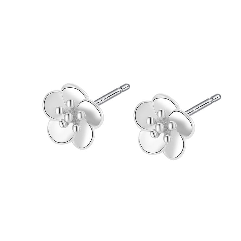 Sier Pure Flower Summer Simple Design Earrings