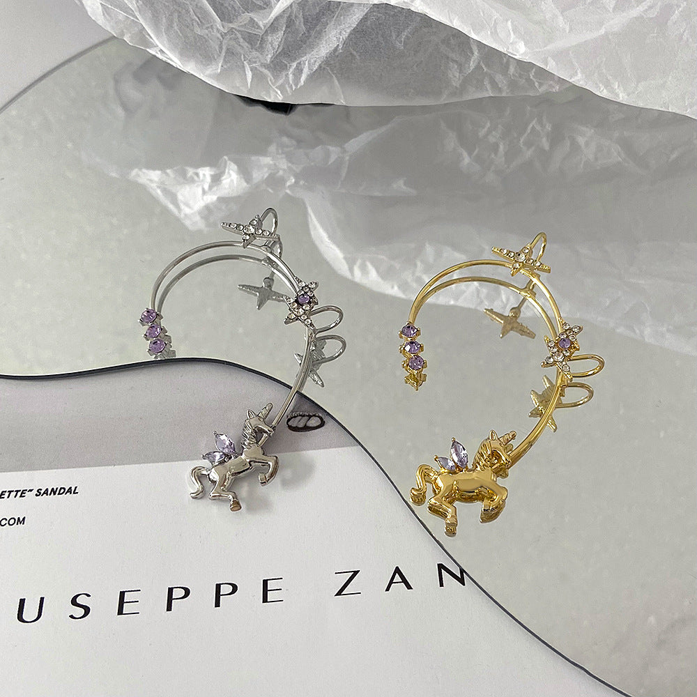 Style Metal Irregular Butterfly Ear Hanging Female Niche Earrings
