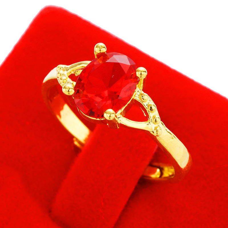 Women's Imitation Diamond Colored Gemstone No Color Rings