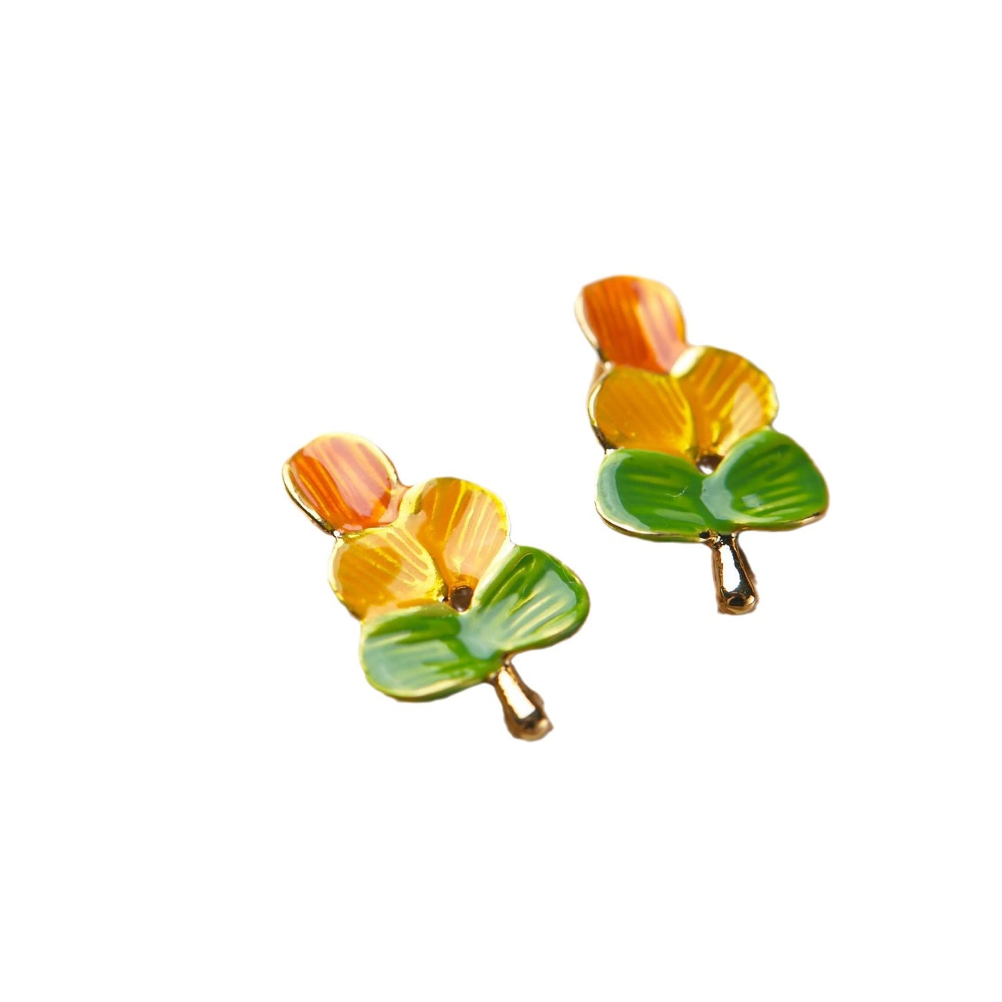 Fresh Mori Style Enamel Glaze Commuter Earrings