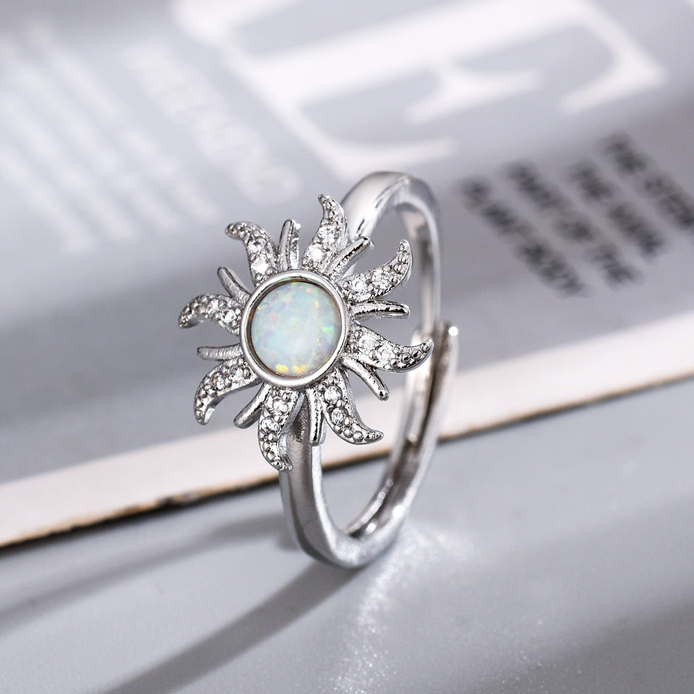 Inlaid Real Opal Dopamine Barbie Micro Ring