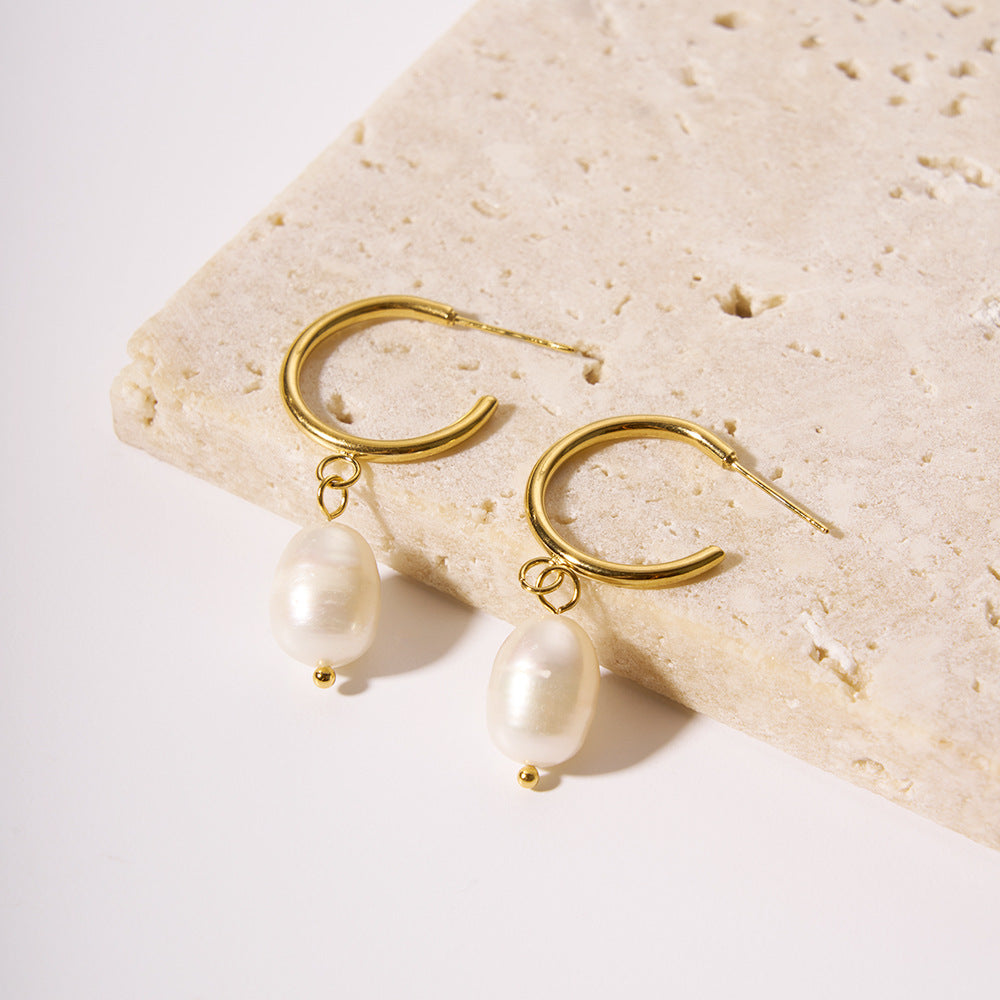 French Natural Pearl Light Luxury High-grade Earrings
