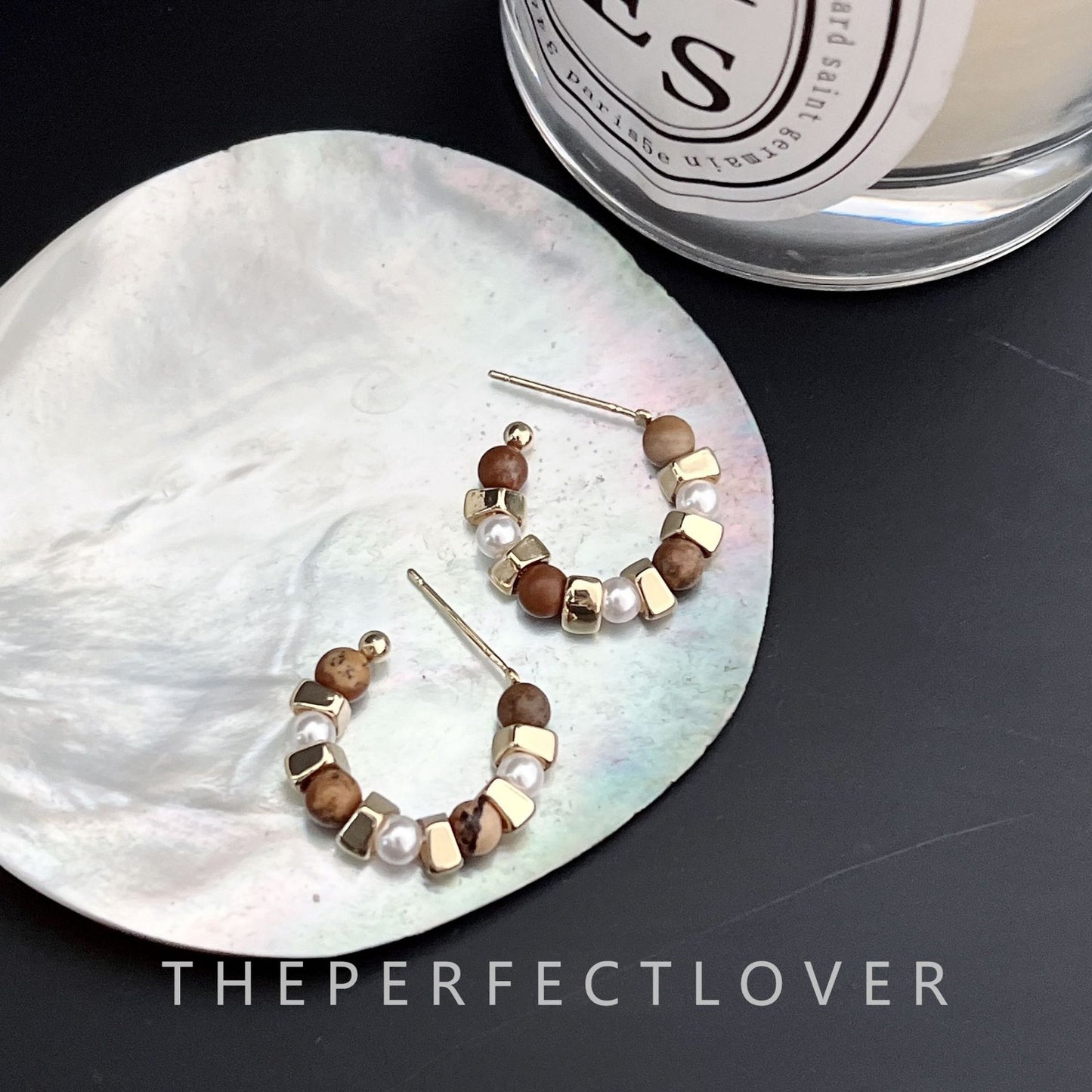 Tigereye Combination French Simplicity Design Light Earrings
