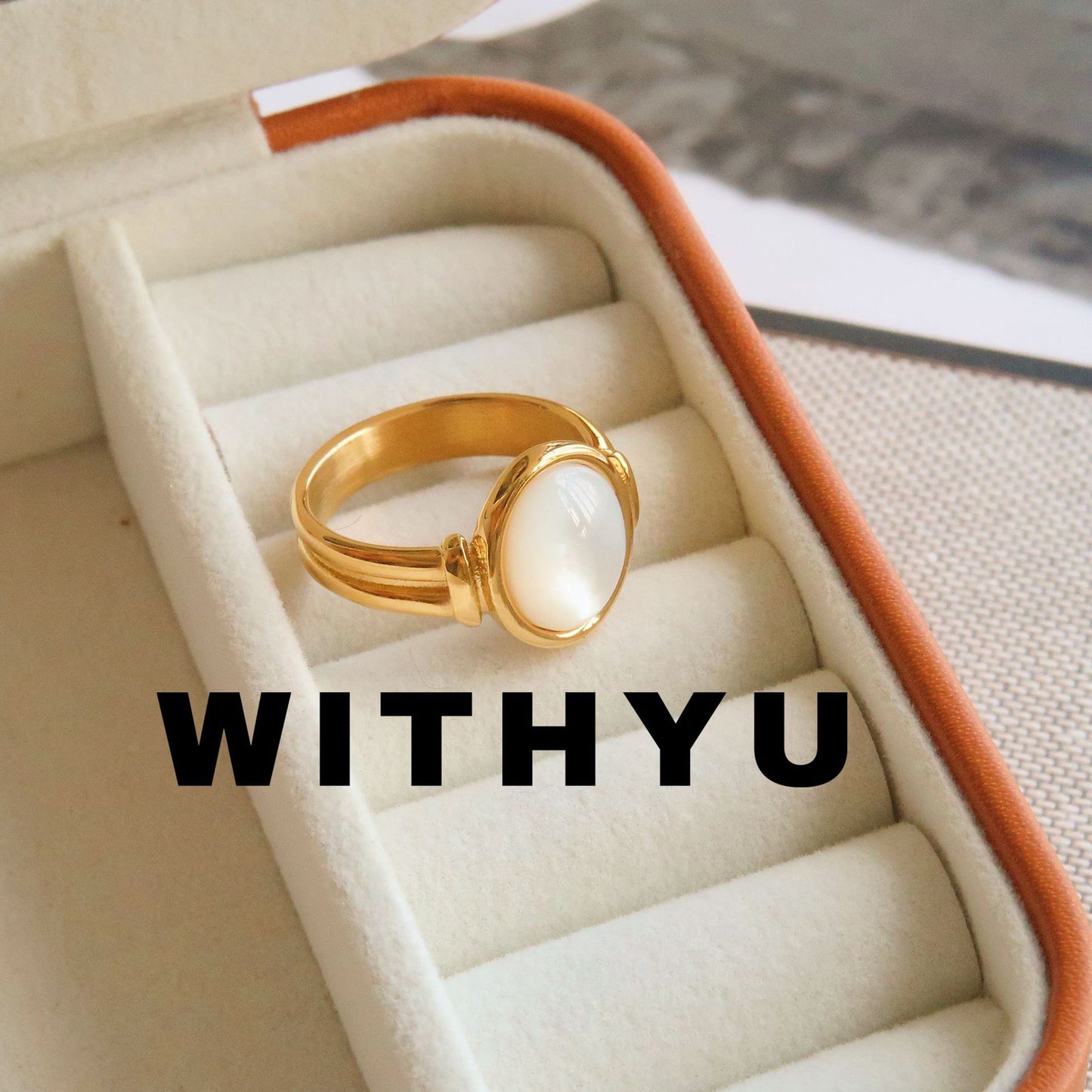 With Yu Ornament Fritillary Shell Female Oval Rings