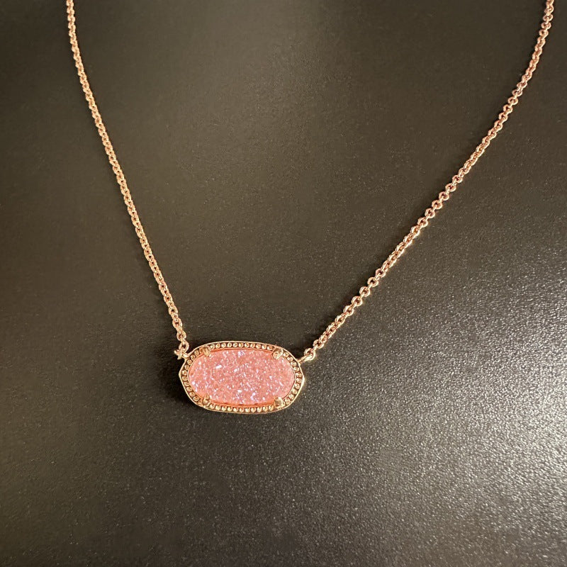 Elegant Colorful Crystal Tooth Clavicle Chain Necklaces
