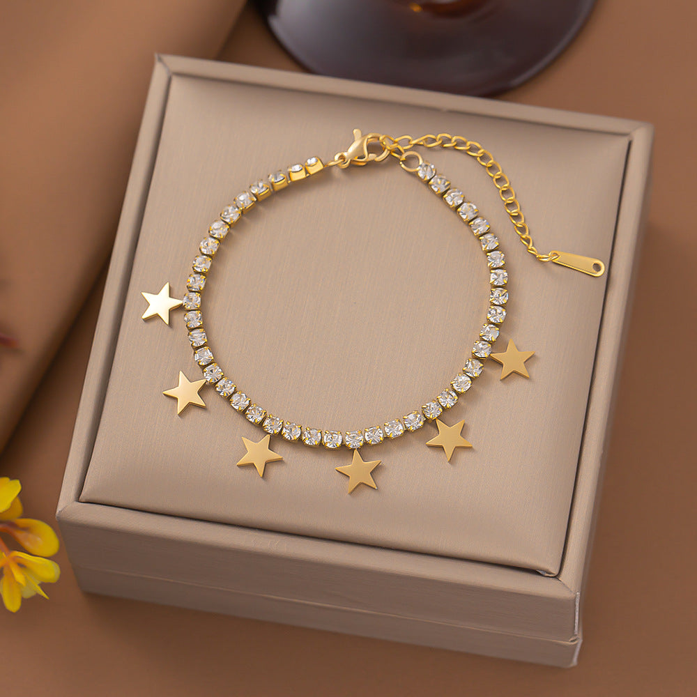 Stainless Steel Female Gold Plated Ornament Bracelets