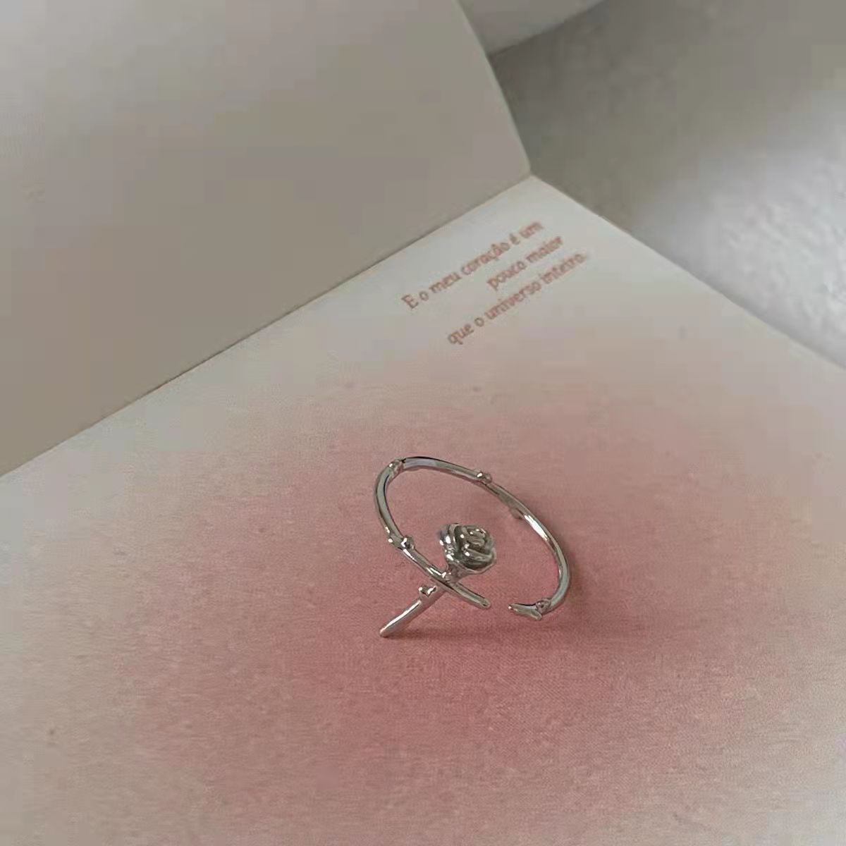 Rose Flower Finger Opening Adjustable Simple Rings