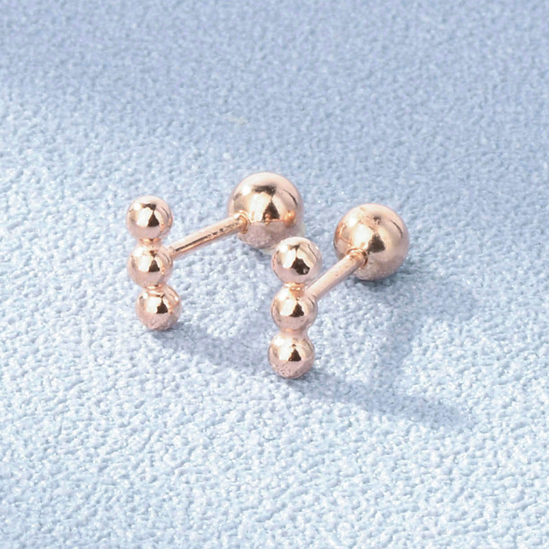 Sier Ball Ear Bone Geometric Simple Earrings