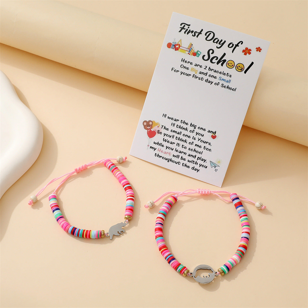 Carrying Strap Hollow Heart Polymer Clay Bracelets