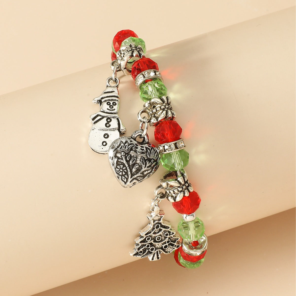 Jewelry Colorful Crystal String Beads Christmas Tree Bracelets