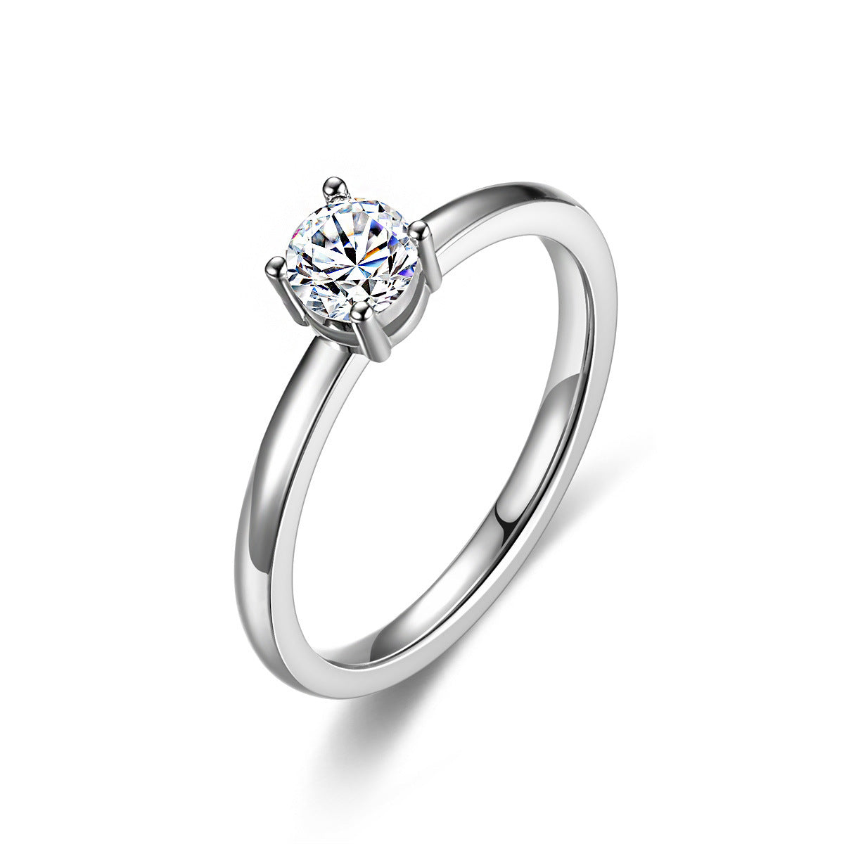 Women's Luxury Inlaid Zircon Titanium Steel Simple Rings