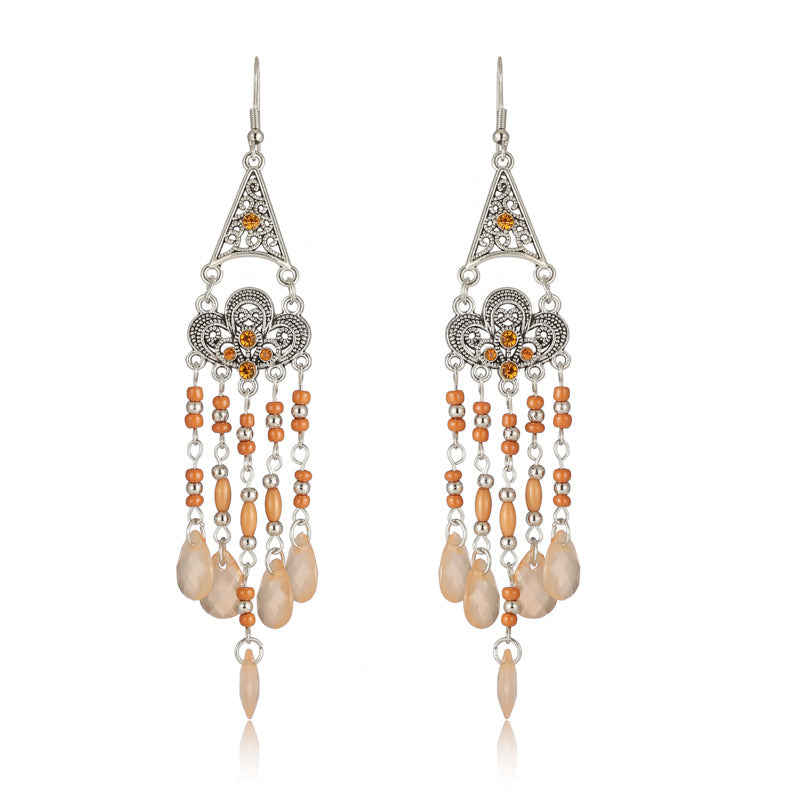 Long Female Daisy Pattern Water-drop Eardrops Earrings