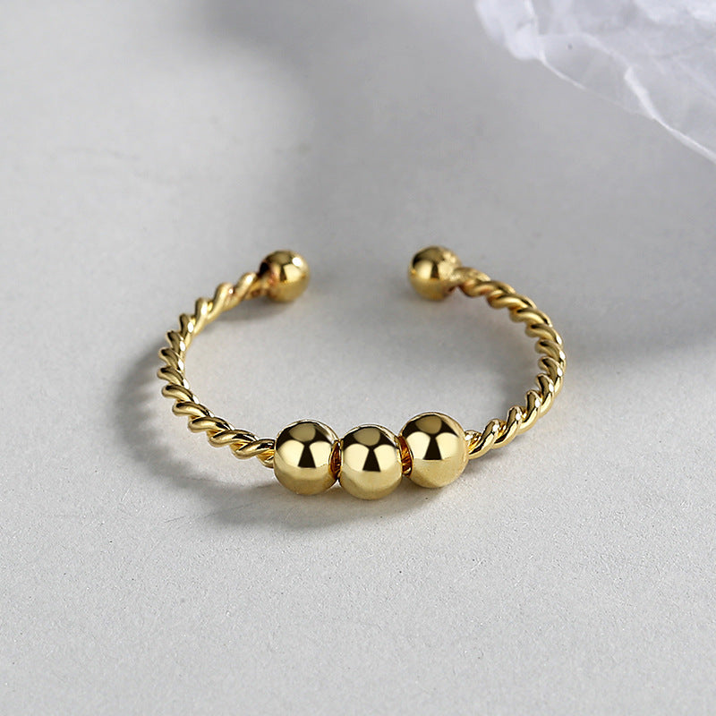 Shining Sand Beads Anxiety Personality Fashion Ornament Rotating Simple Rings