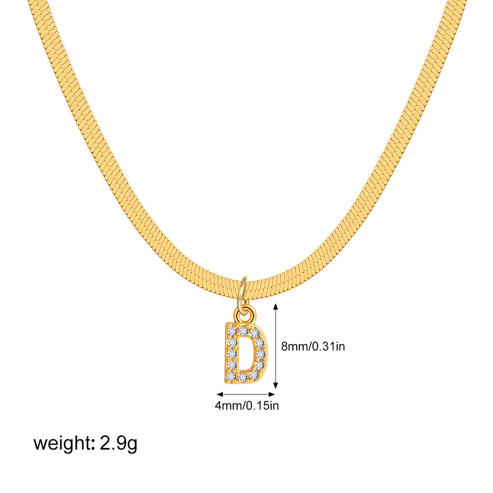 Stainless Steel Snake Bones Chain Letter Necklaces
