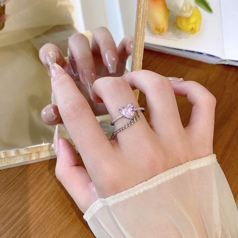 Female Simple Open Light Luxury Minority Rings