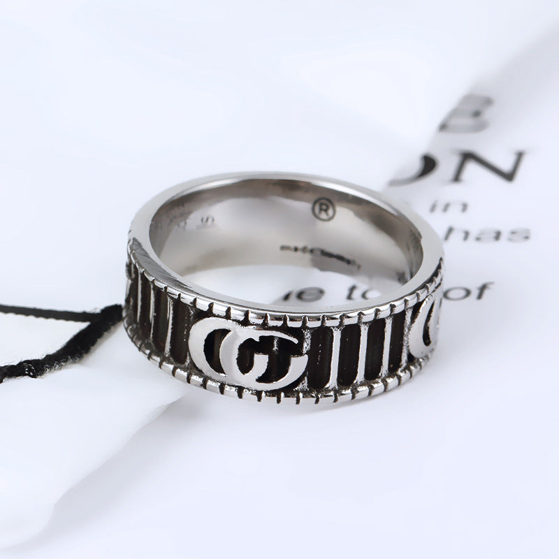 Bee Planet Ceramic Trendy Unique Couple Black Rings