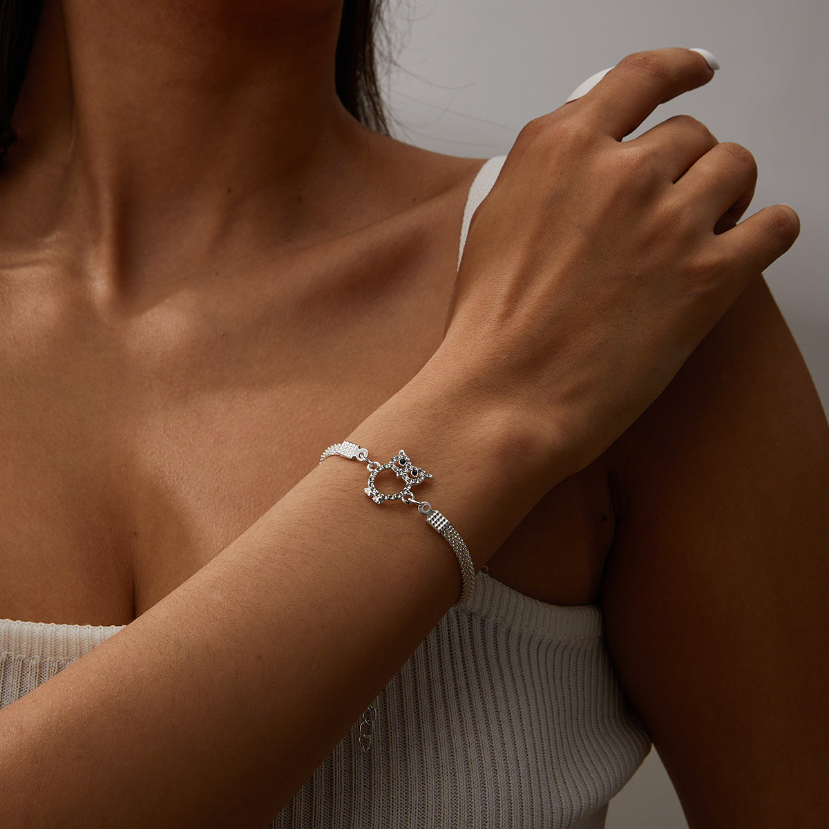 Fashion Animal Sier Plated Owl Butterfly Bracelets