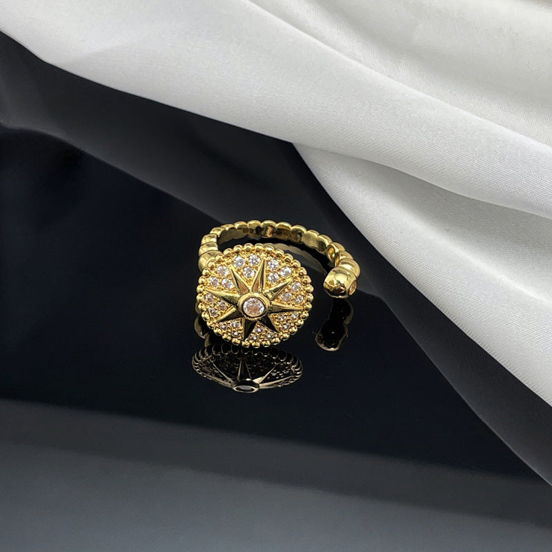 Asterism Full Diamond Open Female Light Luxury Rings