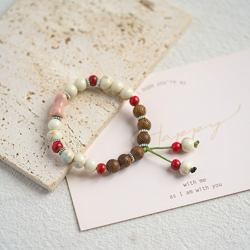 Ceramic Woven Chinese Style Fresh Ancient Beaded Bracelets