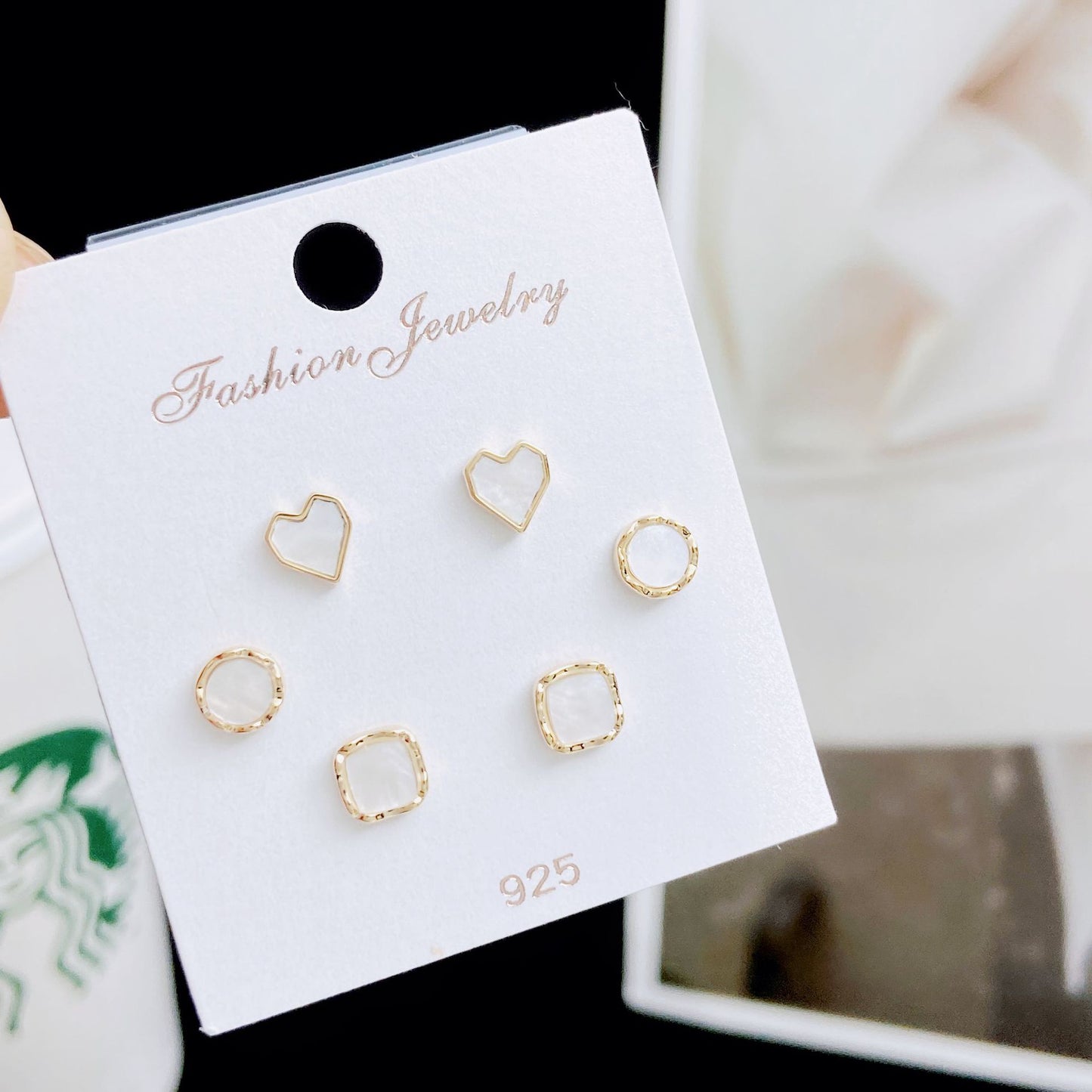 Women's Micro Inlaid Zircon Small Three Pairs Earrings