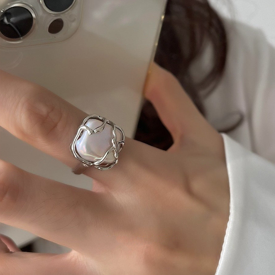 Women's Shaped Retro Stylish Water Drop Texture Rings