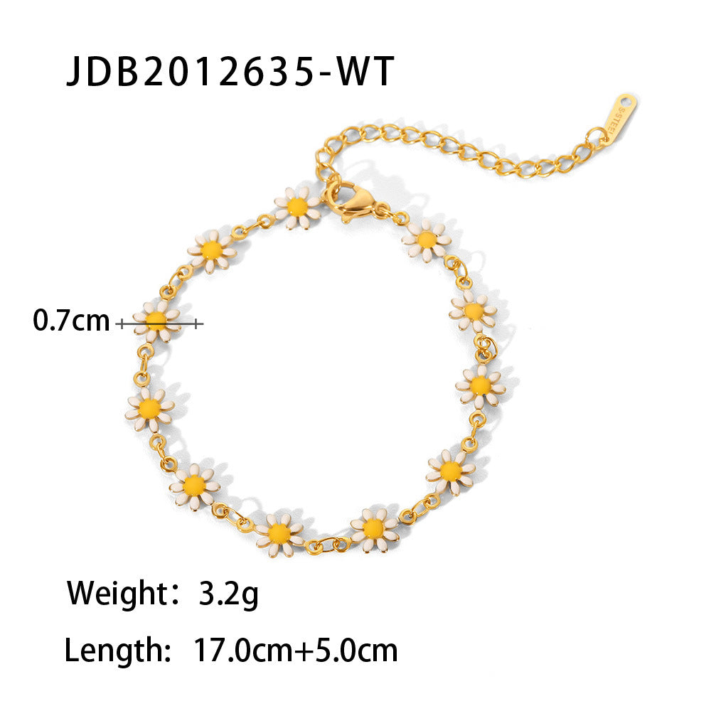 Summer Gold Stainless Steel Little Daisy Earrings