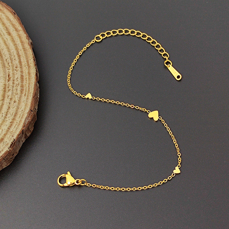 Heart Titanium Jewelry Steel Gold-plated Fashion Bracelets