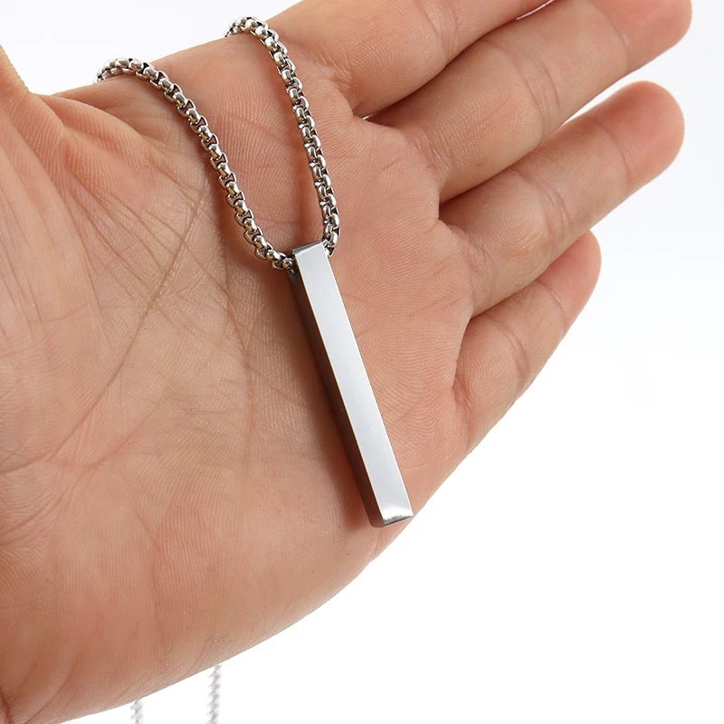 Simple Style Metal Strip Stainless Steel Trendy Hip Necklaces