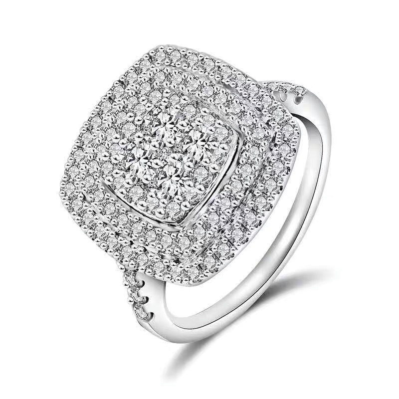 Women's High-grade Classic Square Diamond Inlaid Index Rings