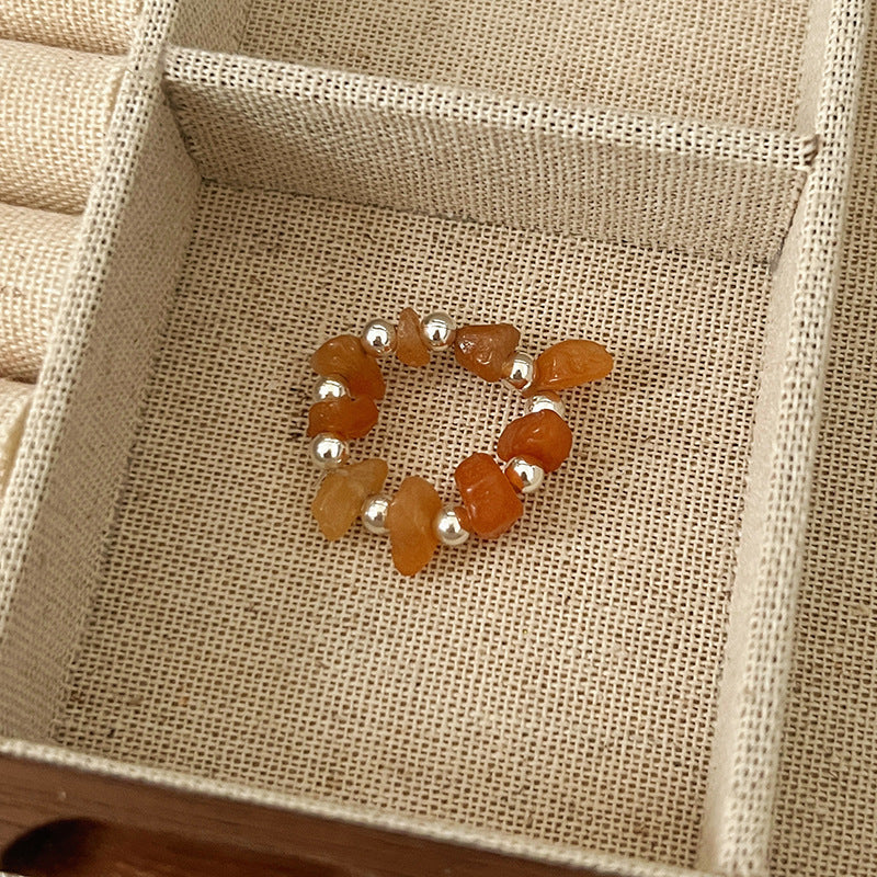 Beads Niche Design Advanced Finger Light Luxury Rings