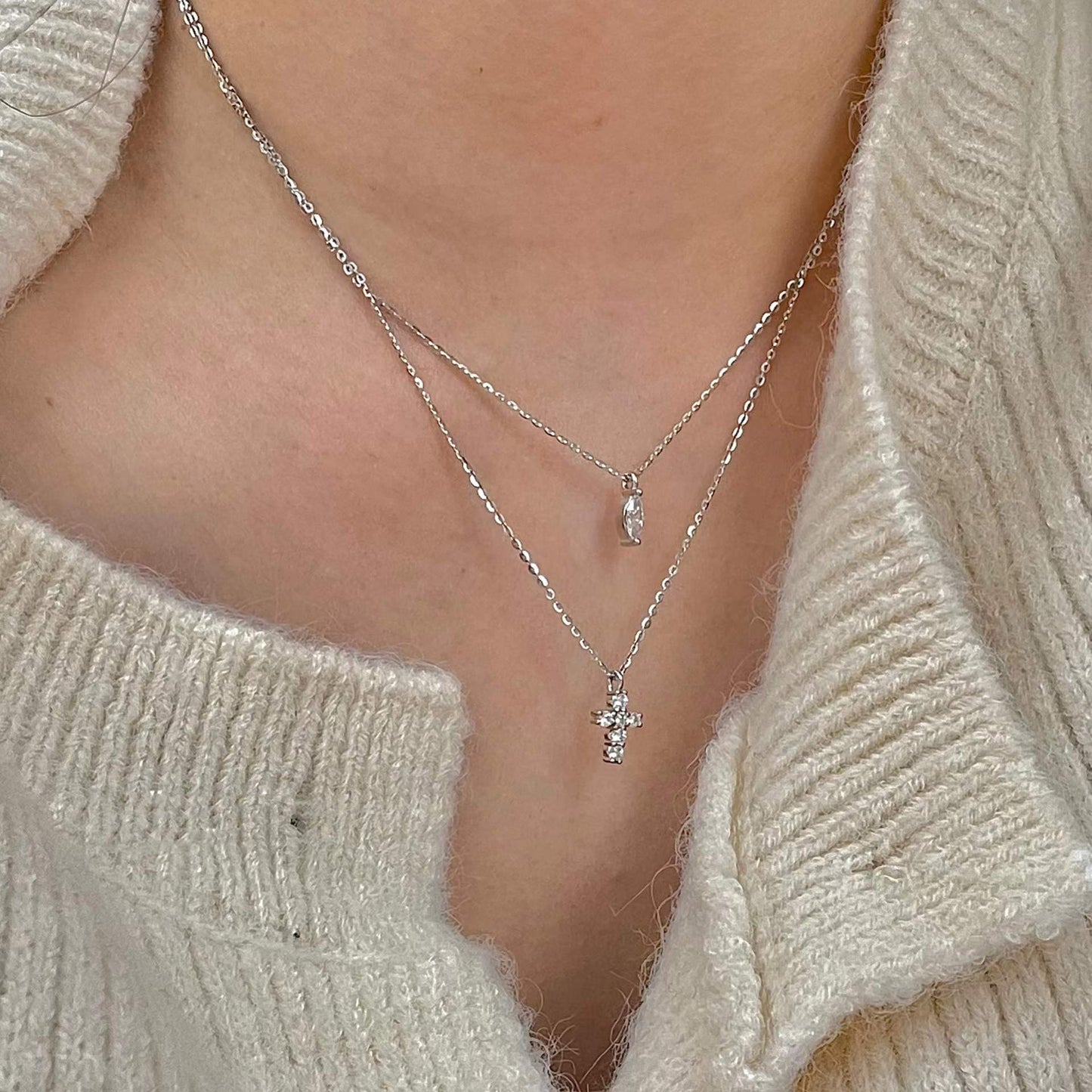 Water Drop Zircon Female Graceful Fashionable Clavicle Chain Affordable Necklaces