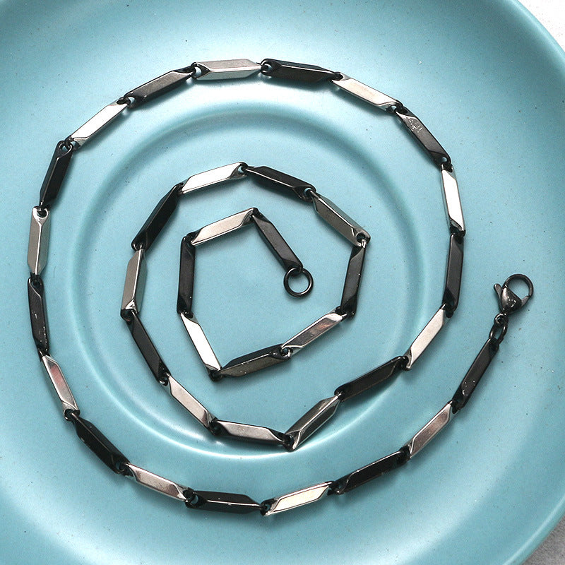 Titanium Steel Diamond Melon Seeds Chain Hip Hop Necklaces