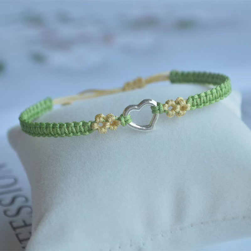 Love Peach Blossom Woven Couple Simple Bracelets