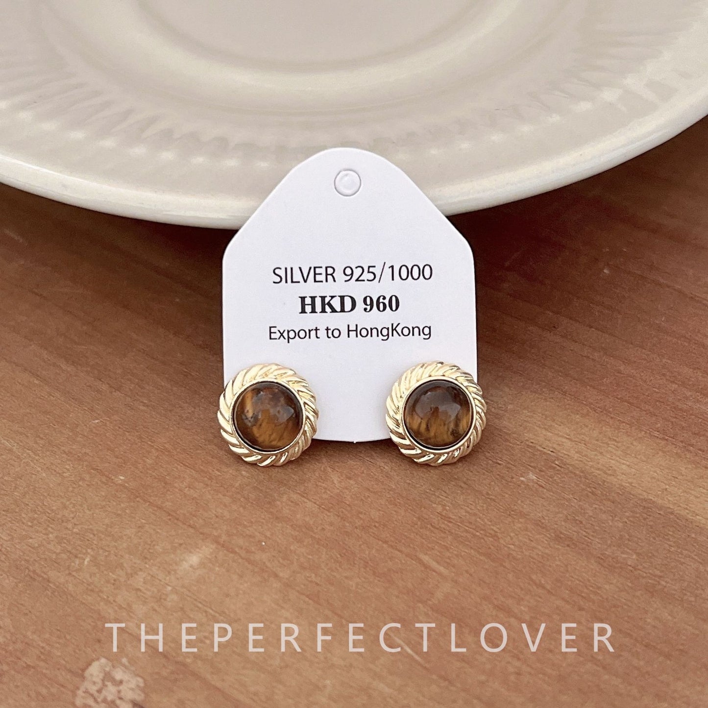 Tigereye Combination French Simplicity Design Light Earrings