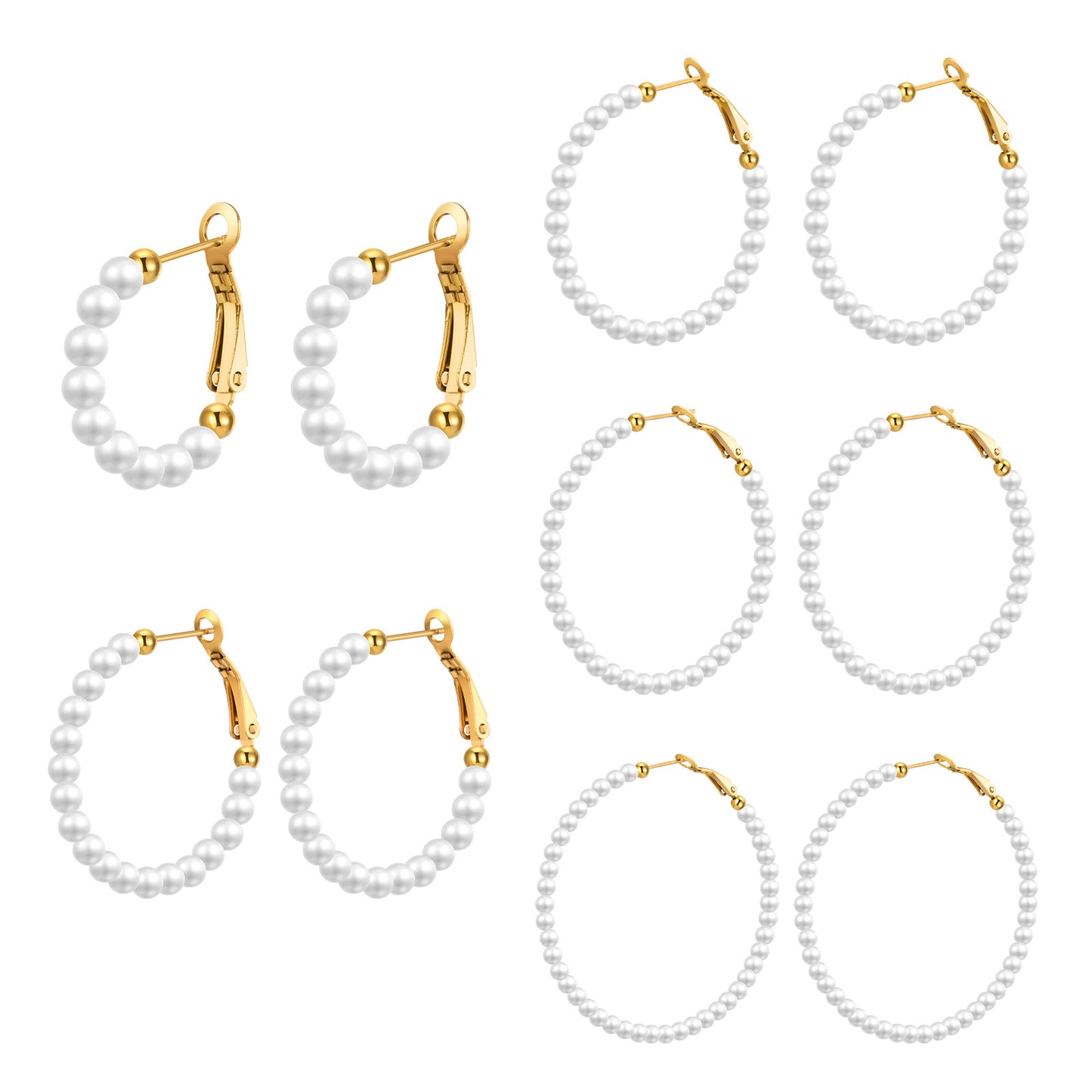 Women's Ornament Imitation Pearl Shaped Ear Titanium Earrings