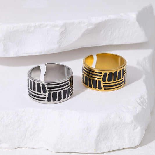 Men's Open Drop Oil Unique Design Street Rings