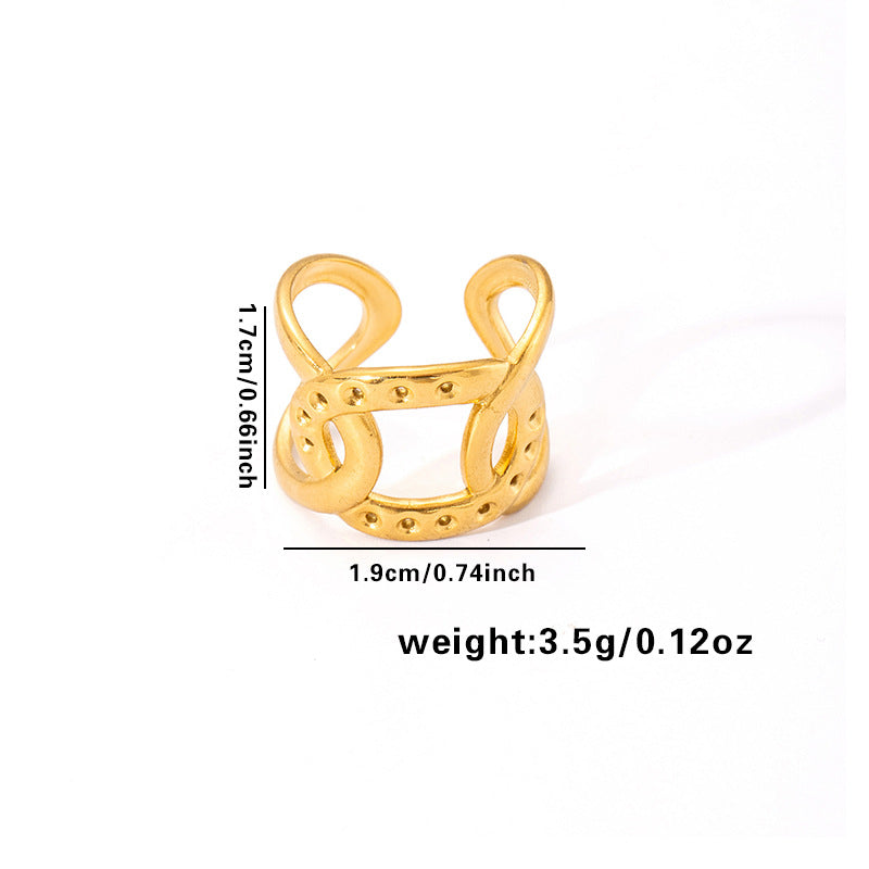 Fashion Rhinestone Zircon Open End Circle Rings