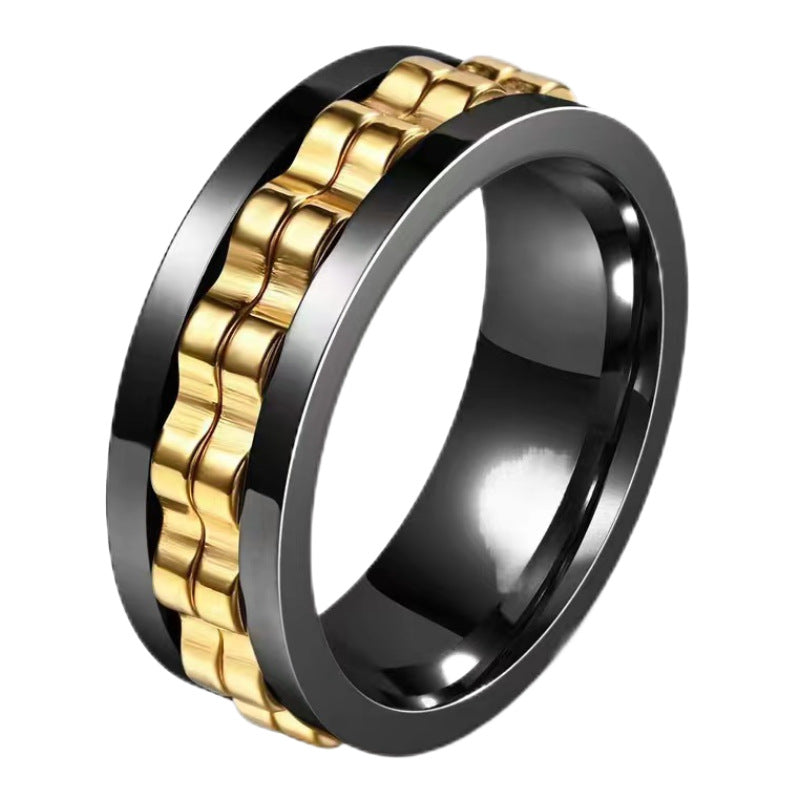 Women's & Men's Gear Batch Flower Stainless Steel Decompression Fashion Personality Rings