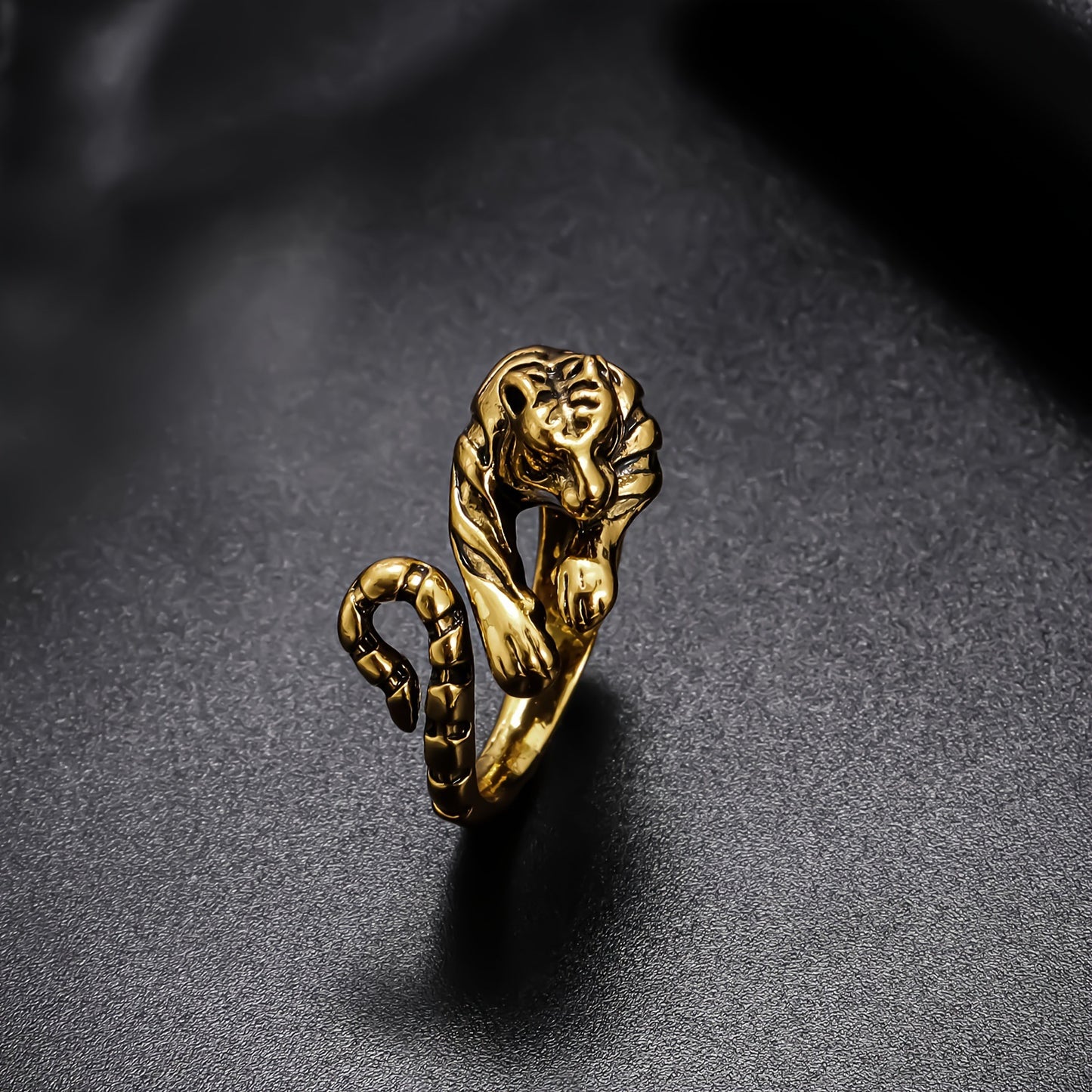 Tiger Open Alloy Retro Personality Minimalism Rings
