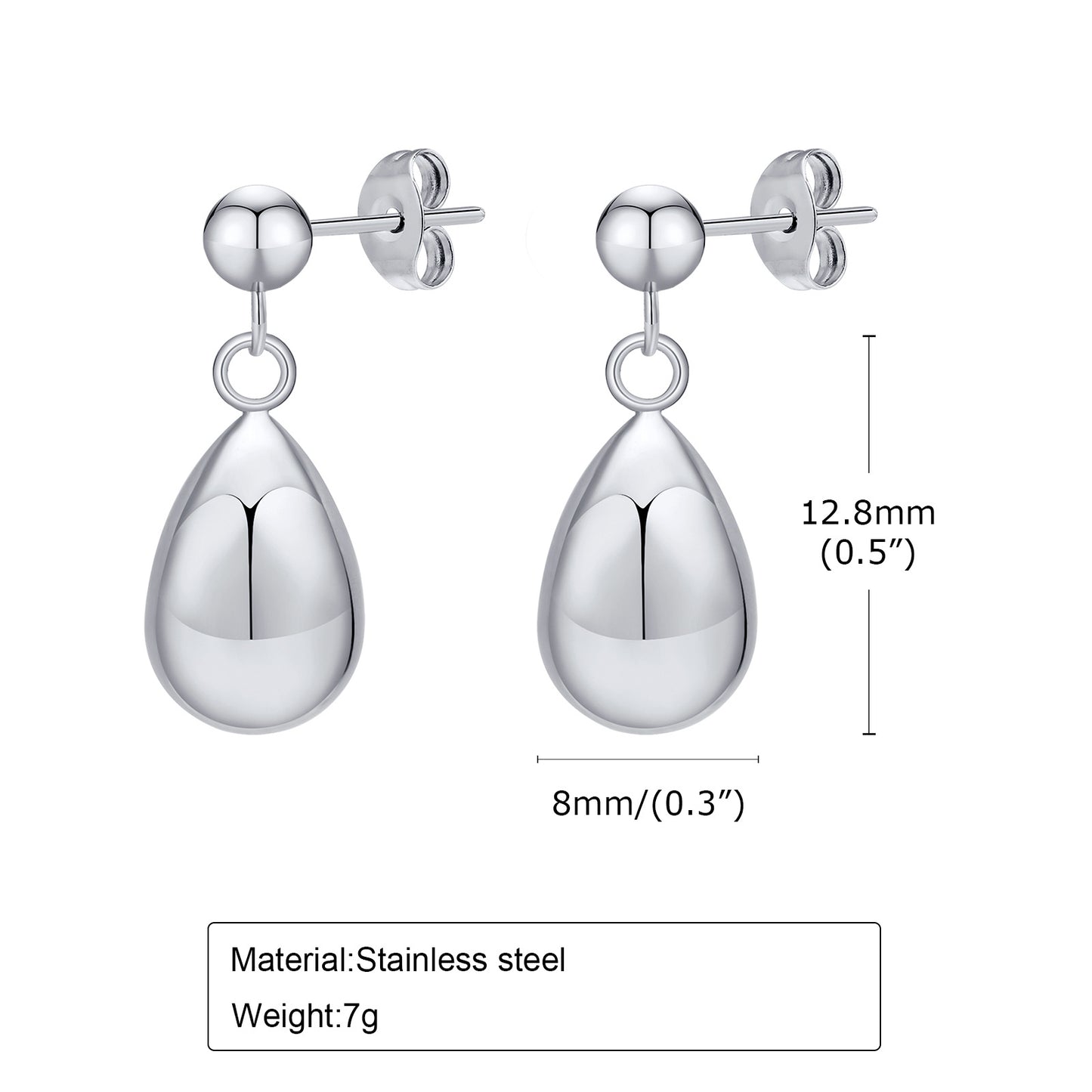 Women's Steel Water Drop For Gold French Earrings