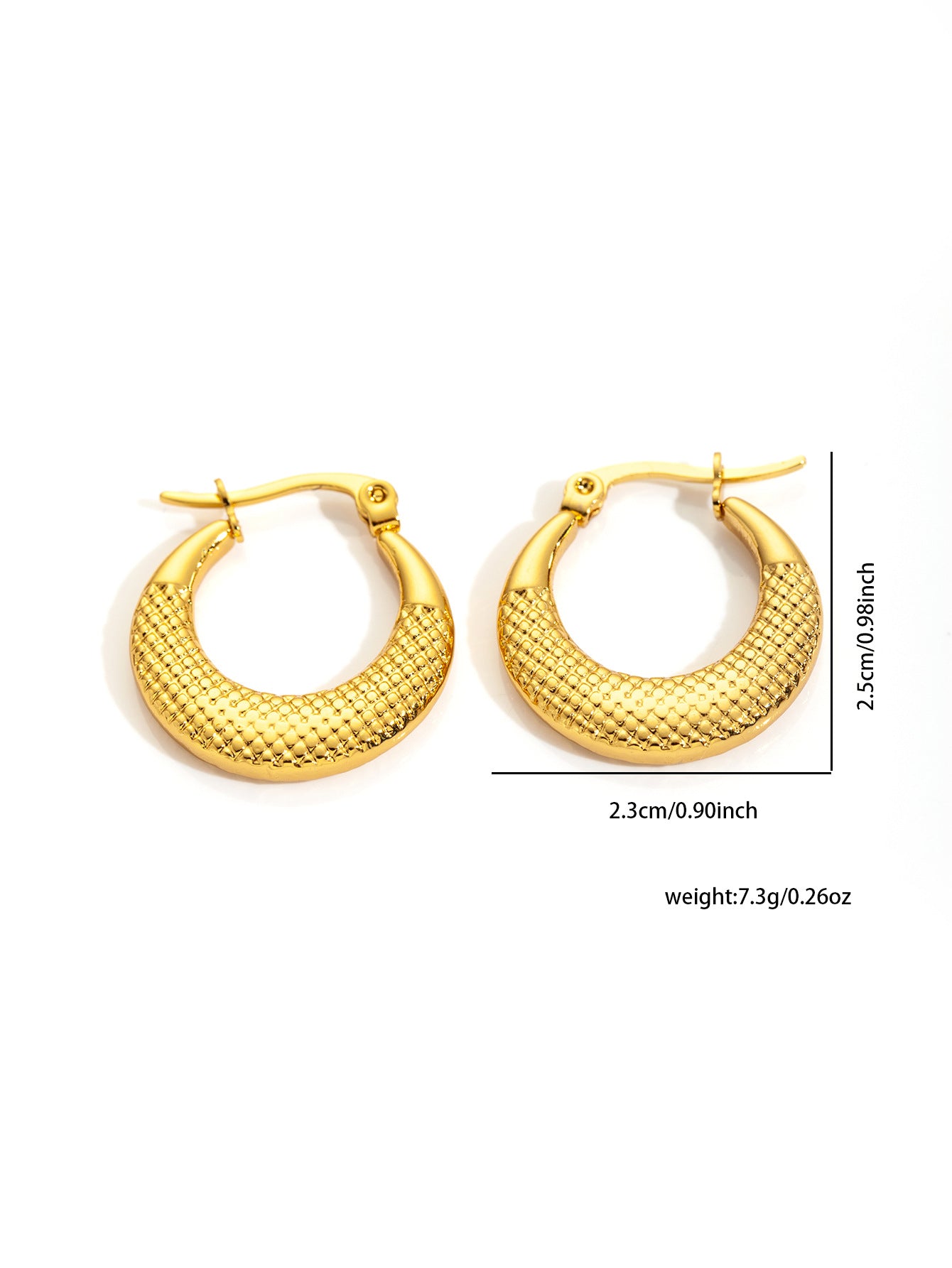 All Match Titanium Steel Gold-plated Texture Irregular Light Luxury Earrings