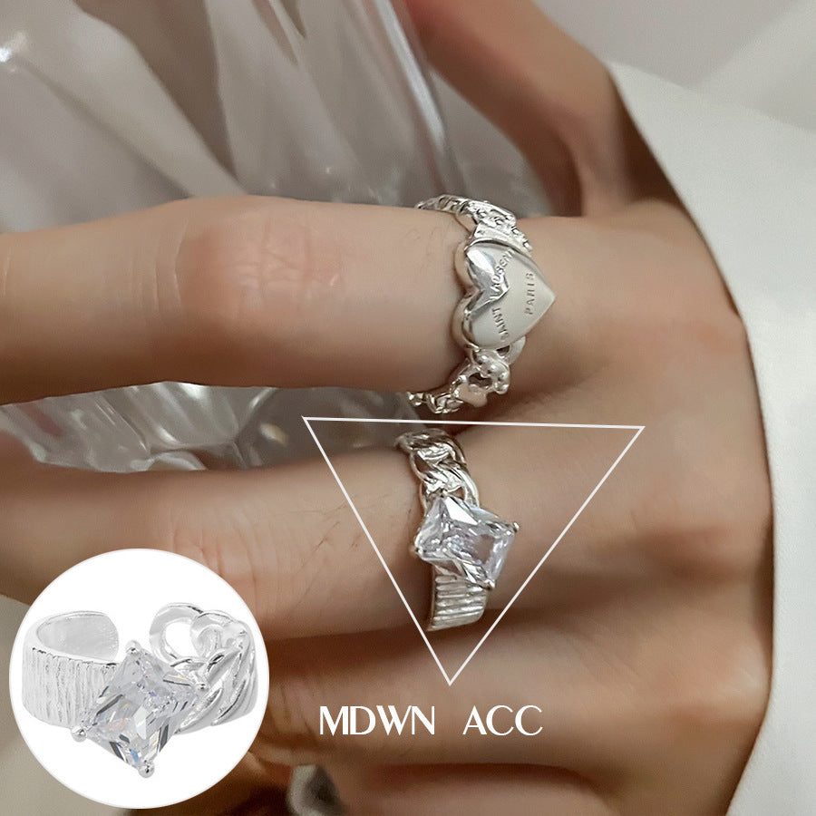 Women's Shaped Retro Stylish Water Drop Texture Rings