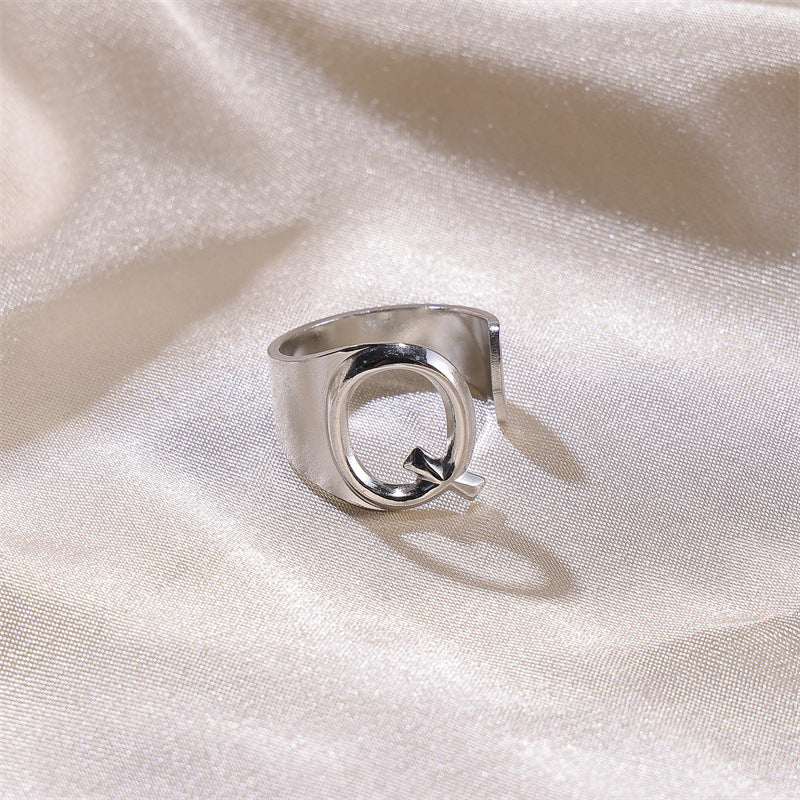 Letters Female Style Fashion Knuckle Personality Vintage Stainless Rings