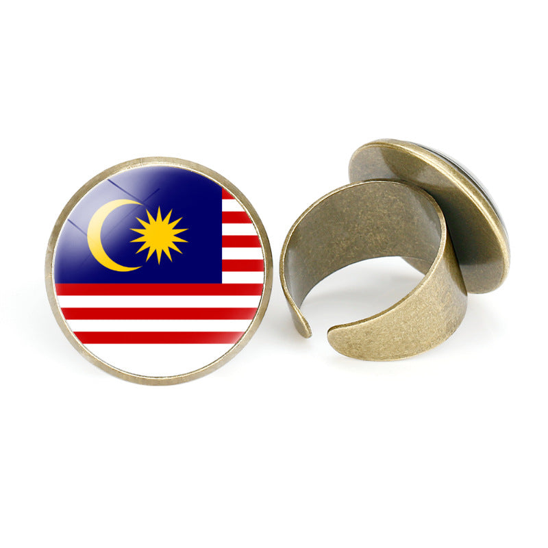 Asian Flags Vintage Open Bahrain Turkey Rings