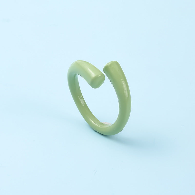 Personality Fashion Macaron Color Design Sense Rings