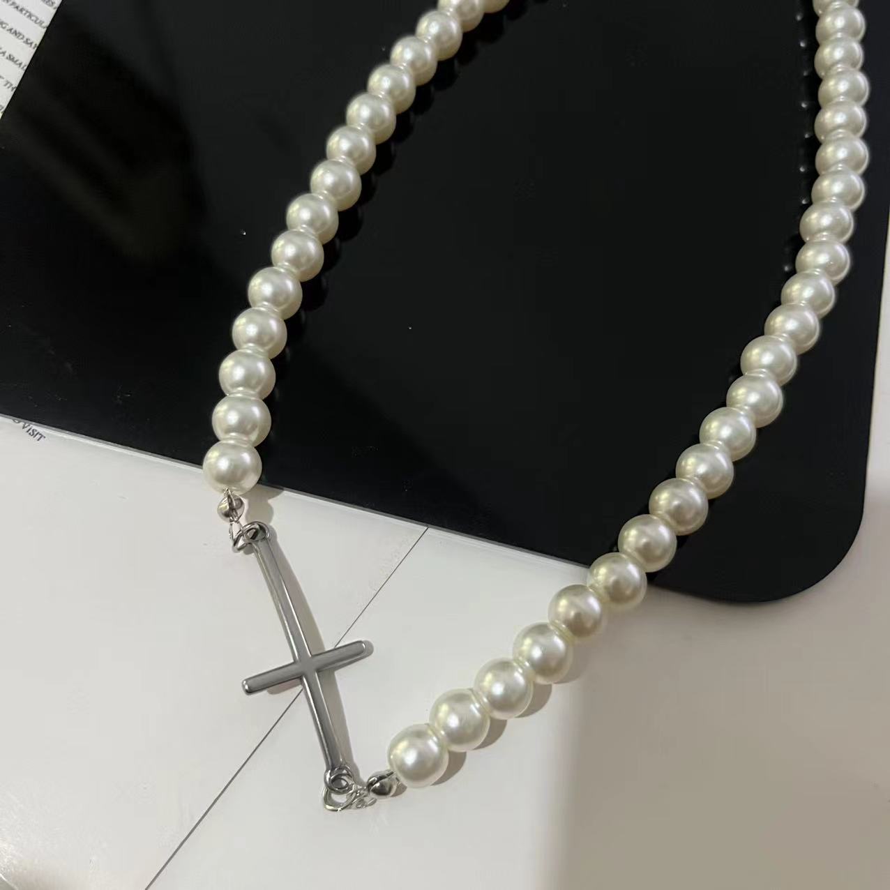 Women's & Men's Titanium Steel Cross Niche Design Trendy Necklaces