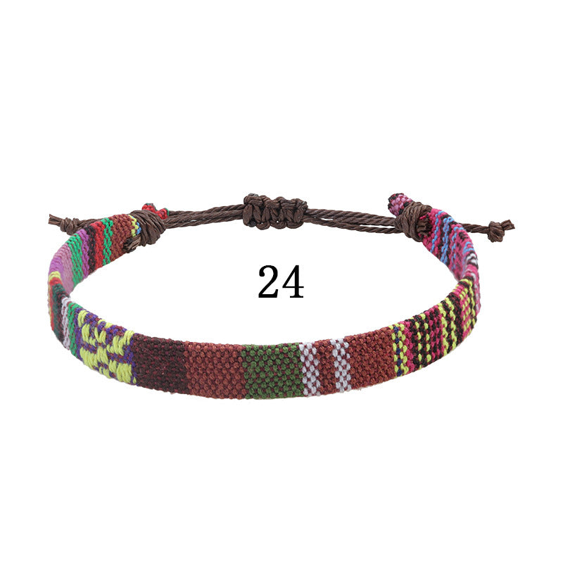 Style Cotton Linen Woven Fabric Carrying Bracelets