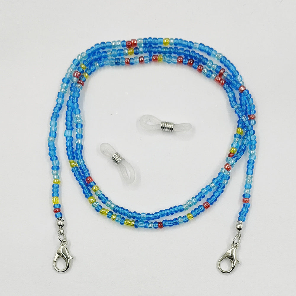 Mask Lanyard Glass Beads Eyeglasses Chain Necklaces