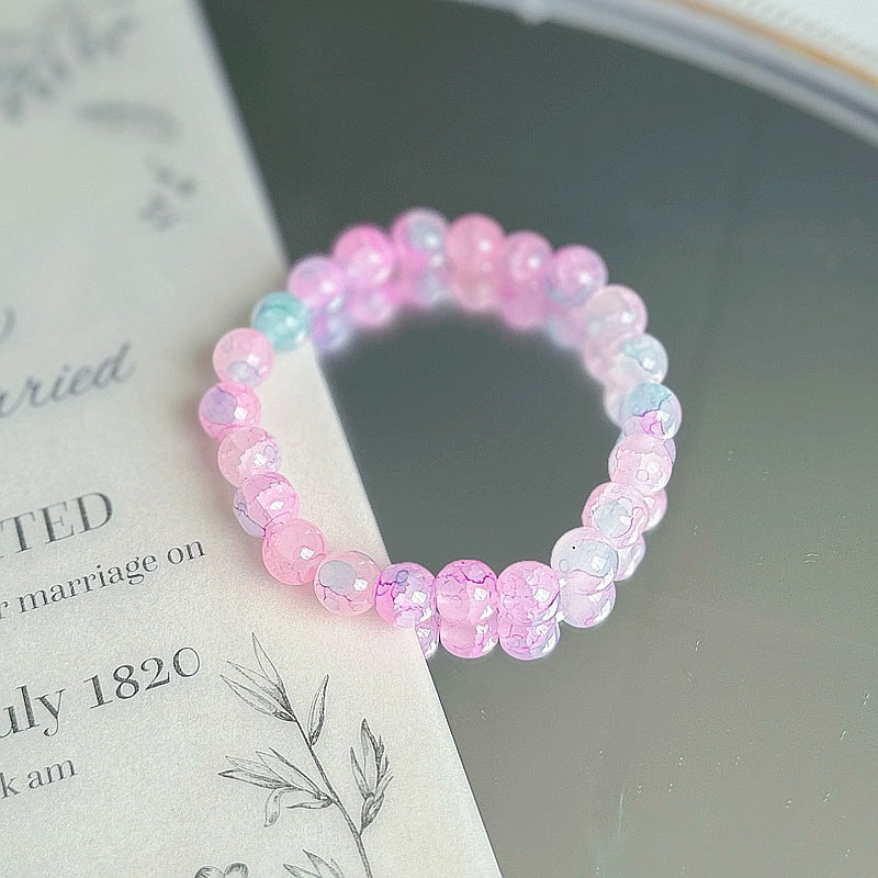 Purple Crystal Female Pliable Temperament Rosary Decompression Hand Bracelets