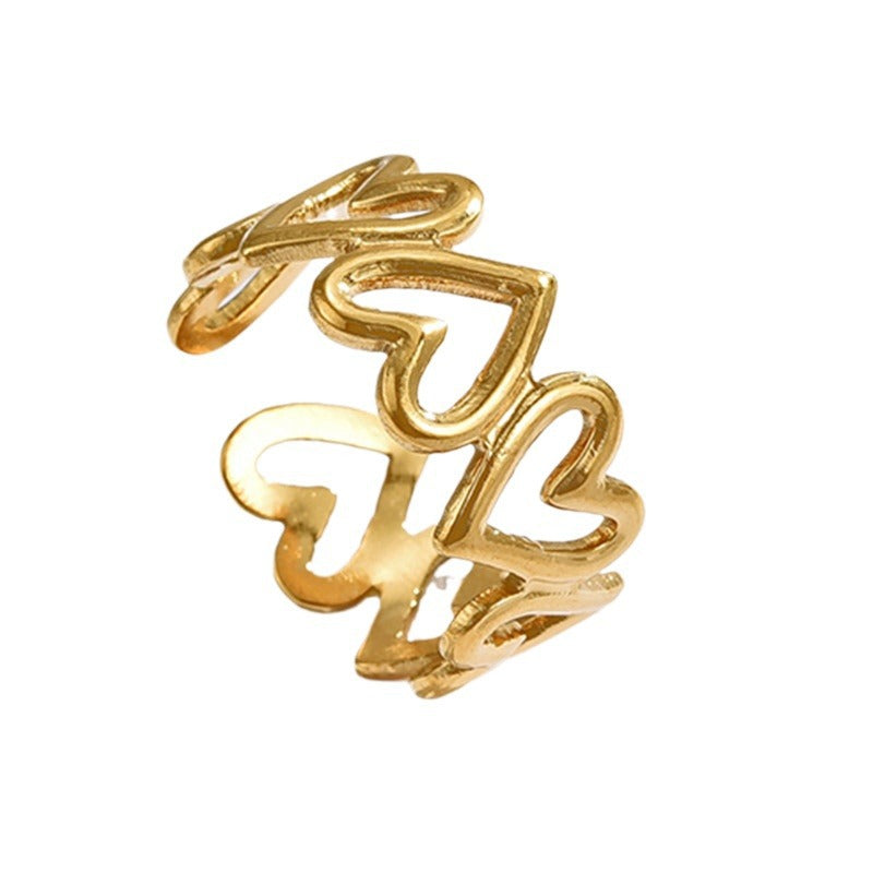 Fashionable Stainless Steel Love Heart-shaped Design Rings